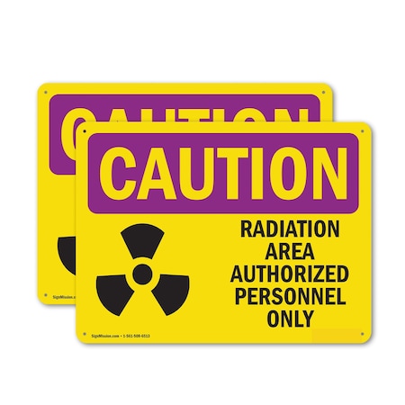 Signmission Radiation & Laser Sign, 12 in H x 18 in W, Plastic, Rectangle OS-2PACK-CR-P-1218-L-10159